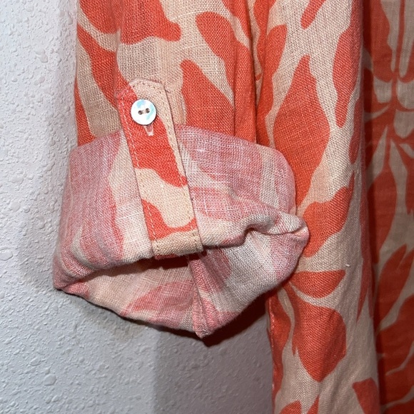 Rachel Zoe Womens 100 % Linen Button Up Blouse Size Large Vacation Travel Large - Picture 7 of 10